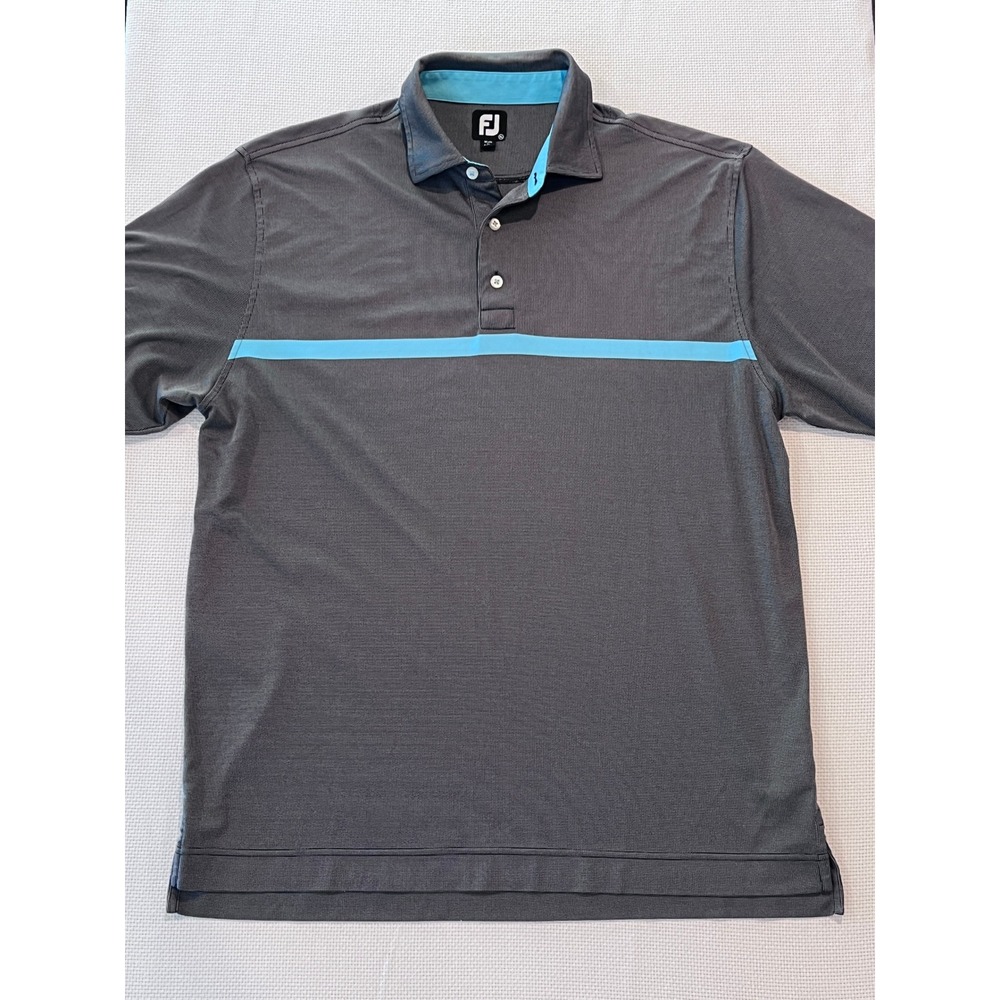 FootJoy Golf Polo Shirt Mens XL‎ Gray Blue Athletic Desert Falls CC Logo